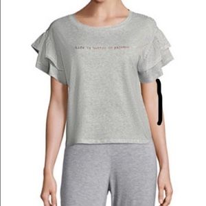 Ruffled sleeve pajama top